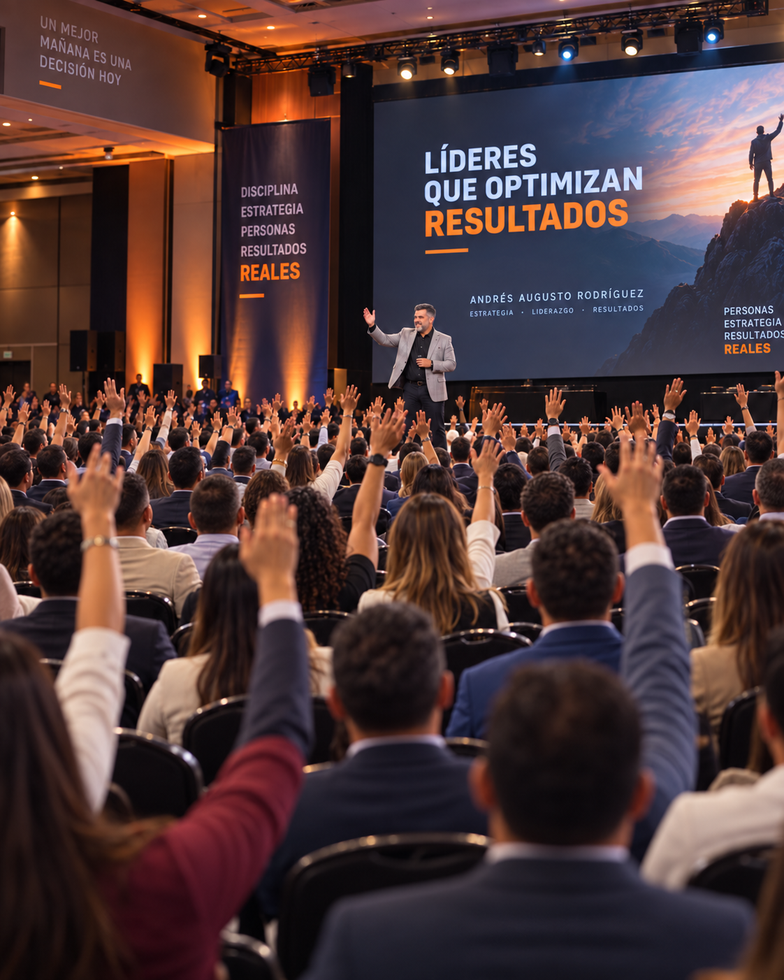 Andrés Augusto Rodríguez en conferencia ejecutiva — Líderes que Optimizan Resultados